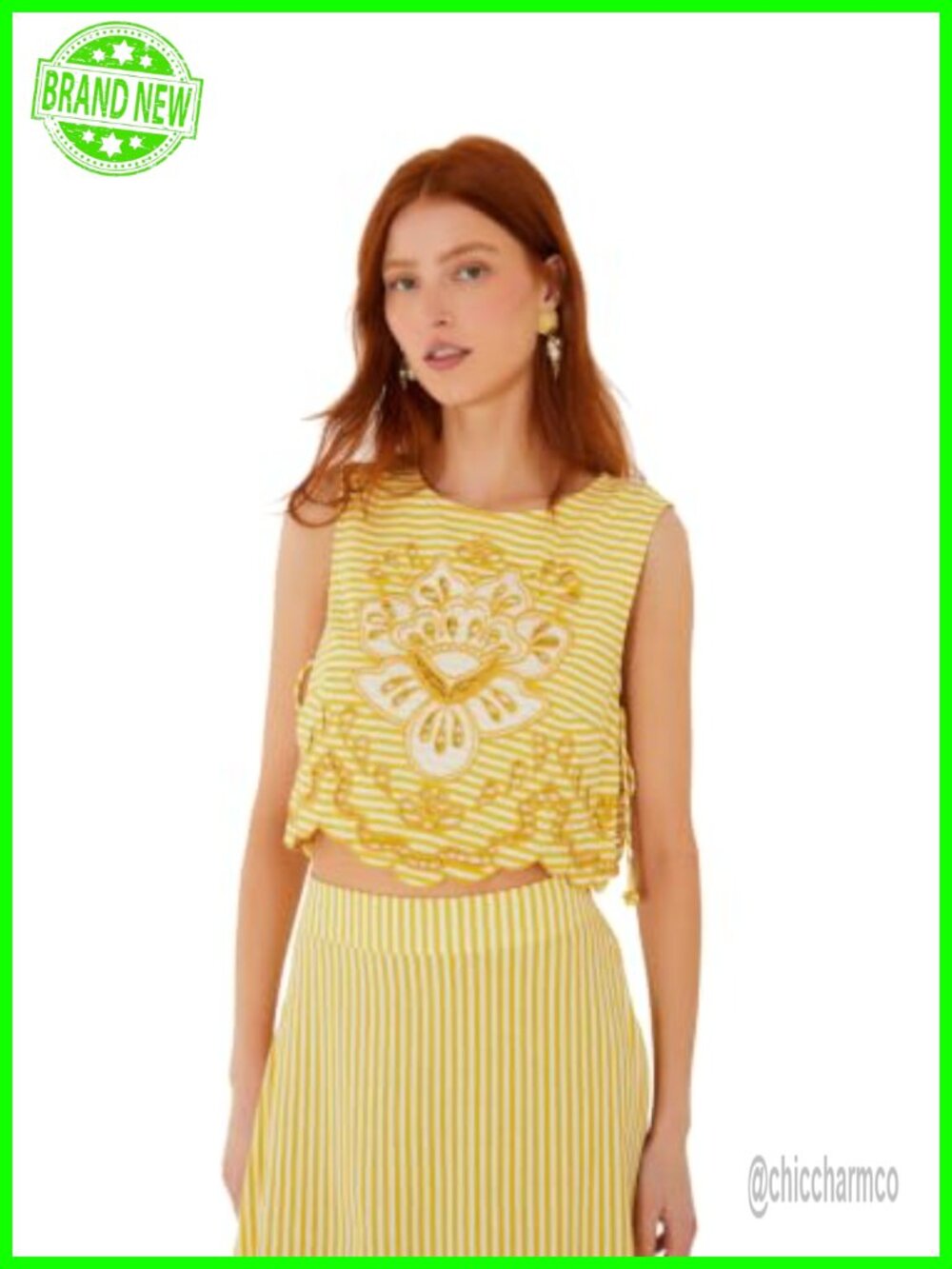 Richelieu Embroidered Sleeveless Crop Top Lenzing Ecovero Euroflax